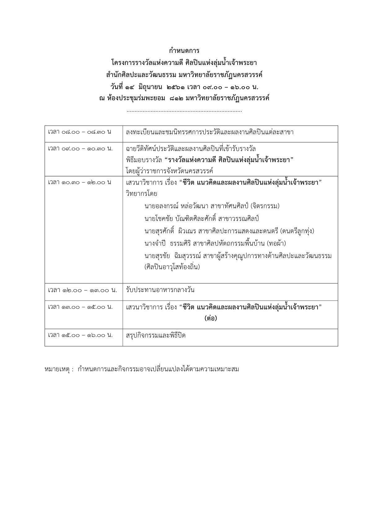 "รางวัลแห่งความดี ศิลปินแห่งลุ่มน้ำเจ้าพระยา"
